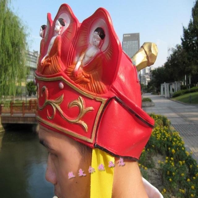帽子唐僧西游记唐僧帽僧帽成人儿童头饰红色色布聚会装饰帽子