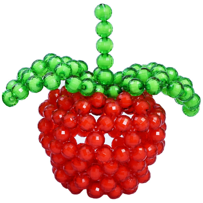 手工串珠diy小苹果材料包家居家居汽车装饰摆件平安果摆件