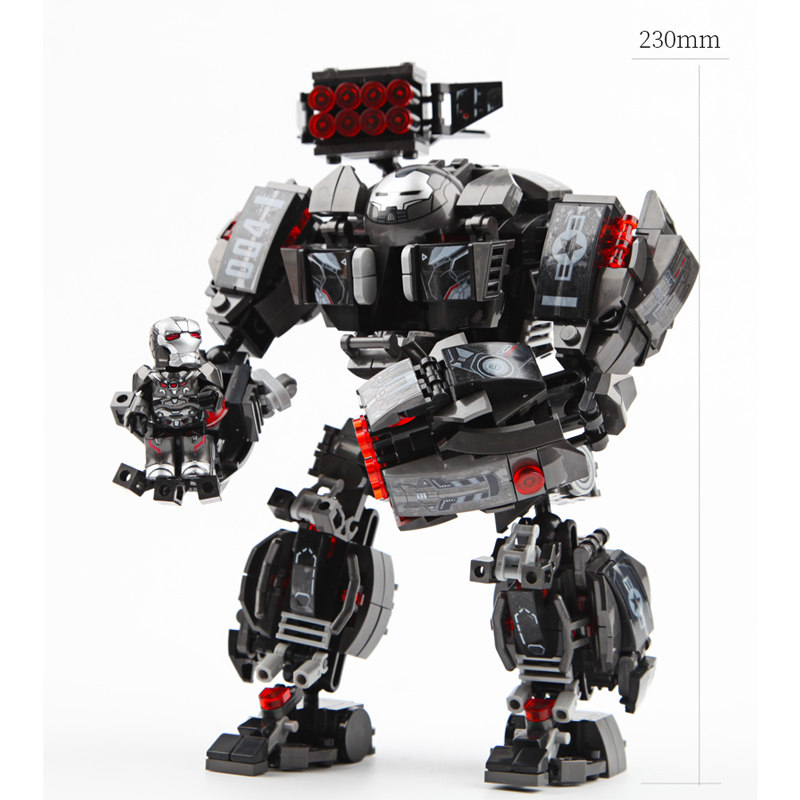 中国积木男孩子钢铁侠机甲人仔机器人模型拼装益智玩具塑料积木