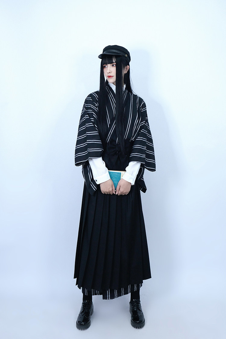 日系学院和风大正纯色百褶裙正统jk制服高腰半身裙