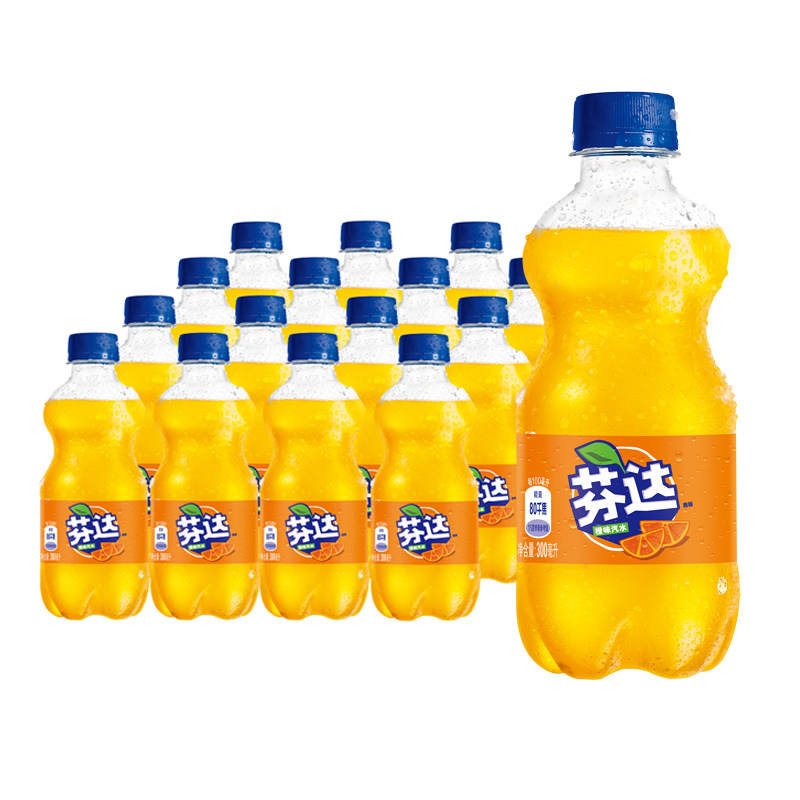 可口可乐出品品芬达橙汽水整箱300ml12瓶迷你碳酸碳酸饮料