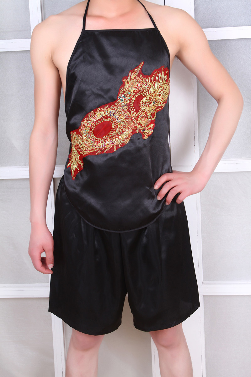 性感肚兜男士成人套装本命年红兜兜表演服大码民族风古典古装睡衣