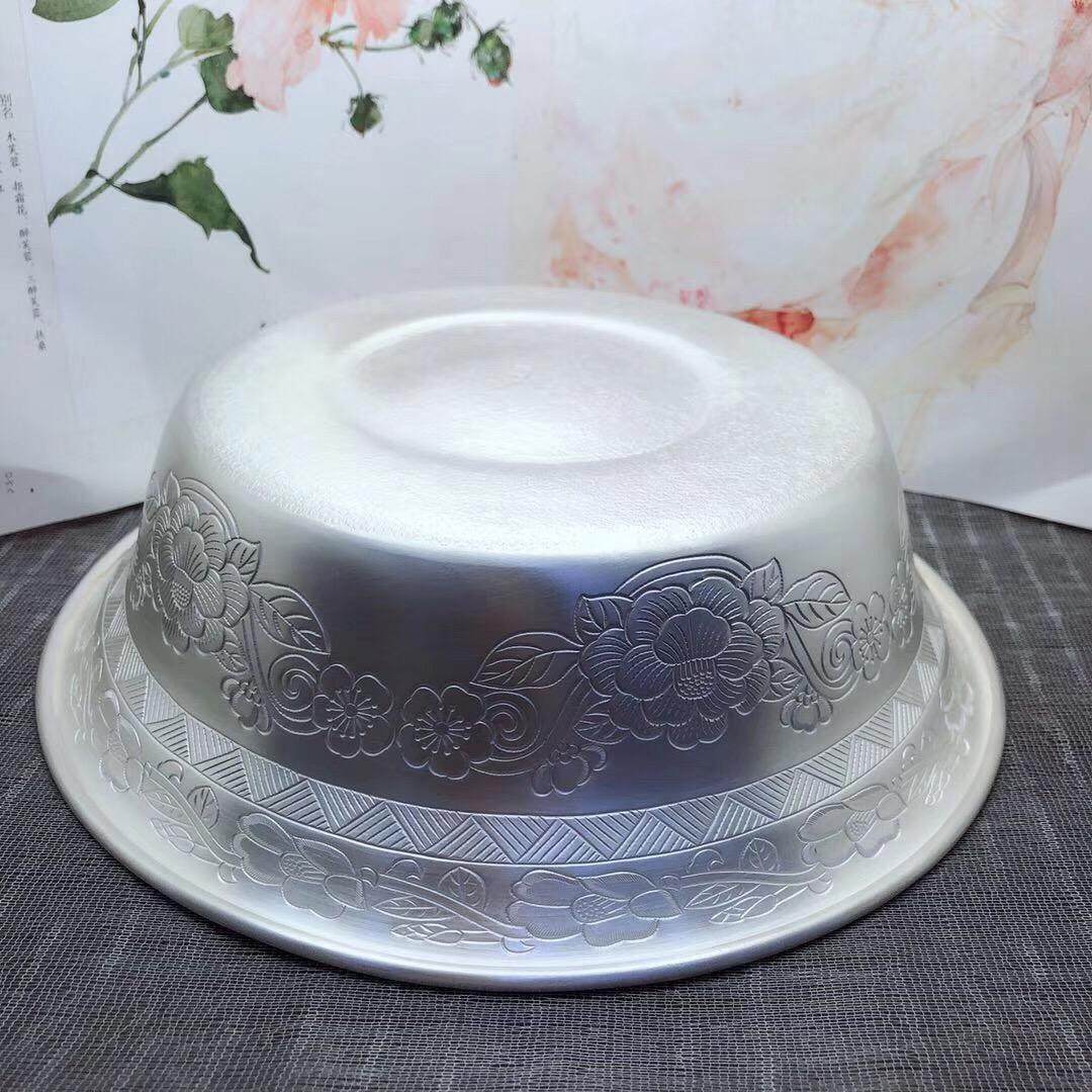 百寻纯银洗脸盆花开富贵摆件婚庆礼物送礼银饰礼品摆件