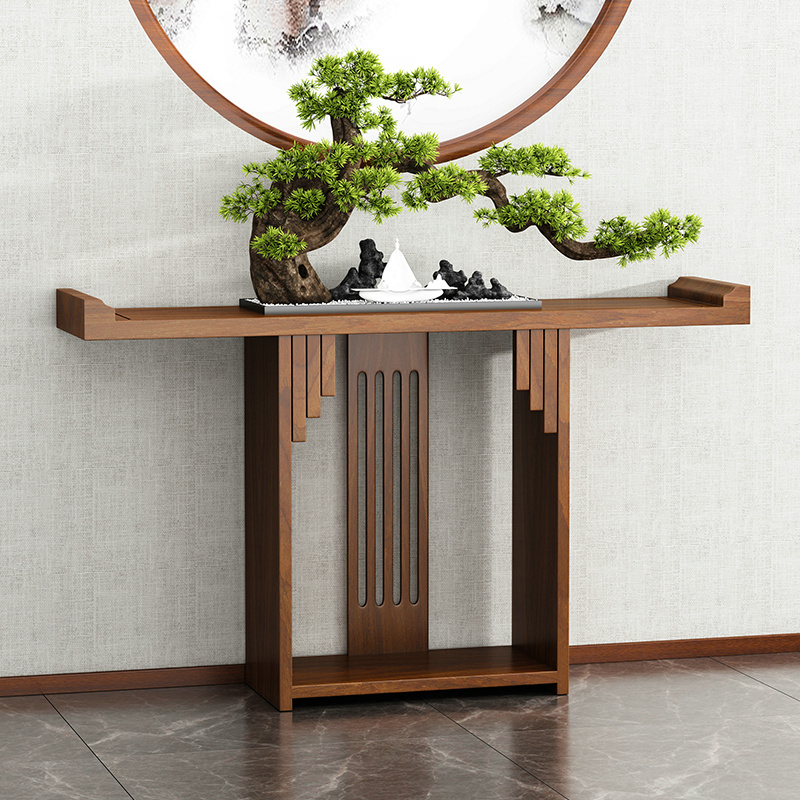 中式玄关新中式靠墙装饰条案简约台中极窄客厅玄关台