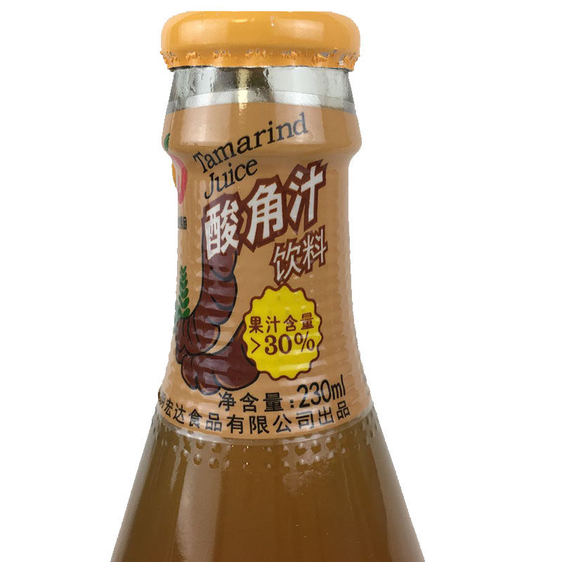 云南特产宏达食品酸角饮料230ml20瓶果汁玻璃瓶果味