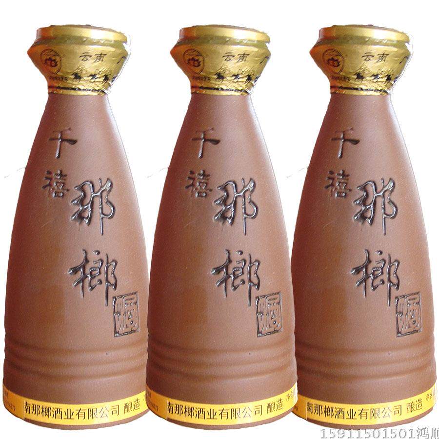 云南特产酒莲云那榔酒千禧酒350ml×6瓶清香型40度中度酒土坛土罐