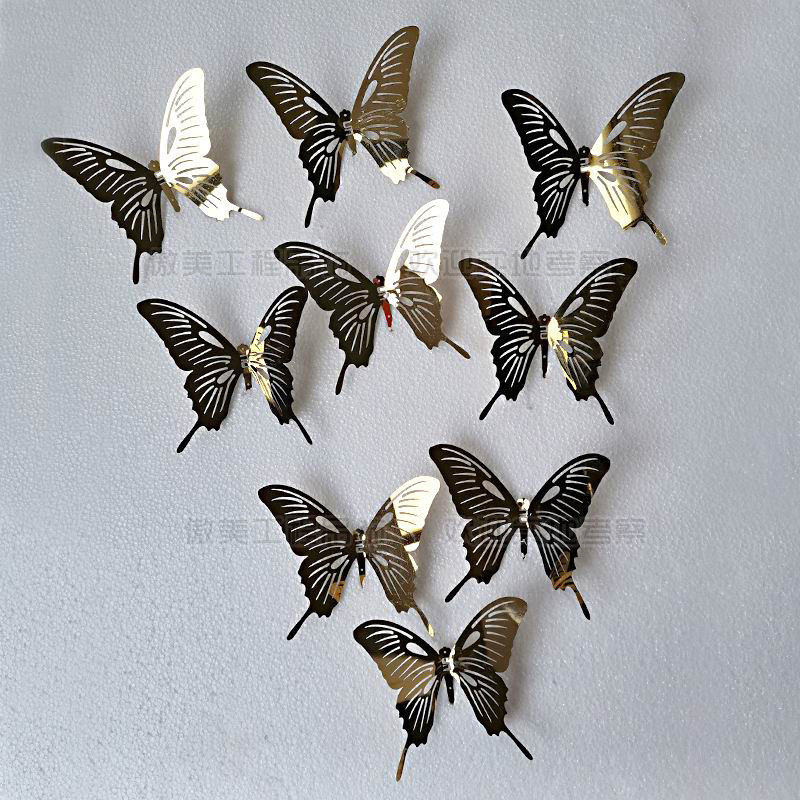 不锈钢金属蝴蝶吊饰创意店铺吊顶装饰品咖啡厅个性空中吊饰