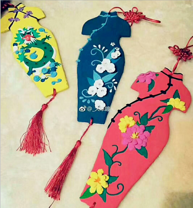 中国国风服饰手工diy木质旗袍白坯模母亲节礼物白模填色