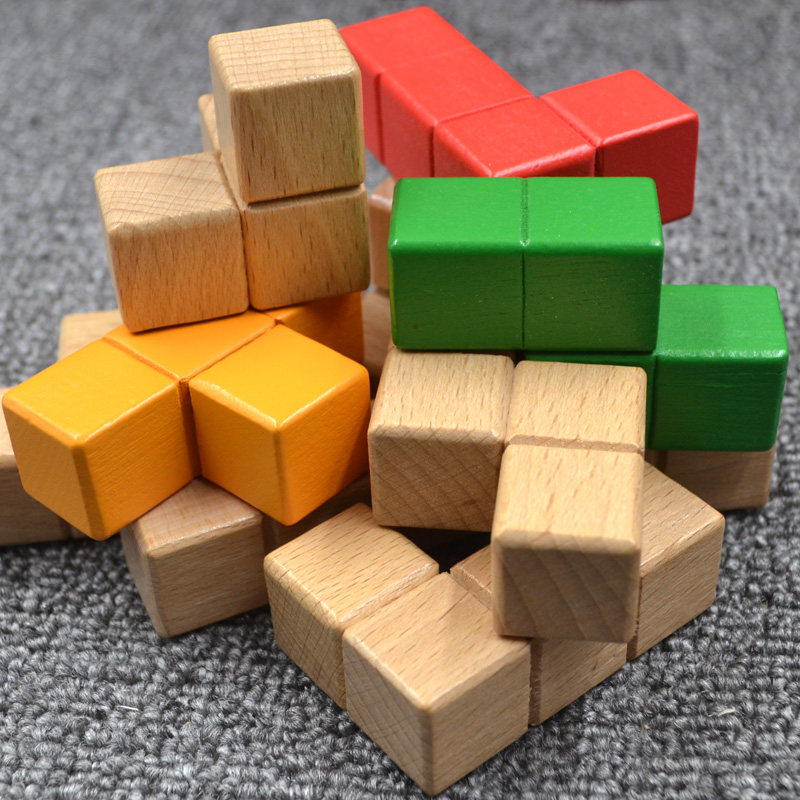 索玛立方体俄罗斯方块积木3d立体幼儿园玩具室内塑料积木