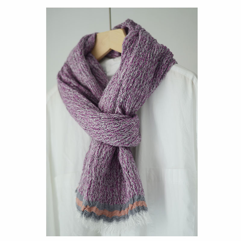 日式棉麻围巾原创混色毛边做旧文艺复古披肩围巾