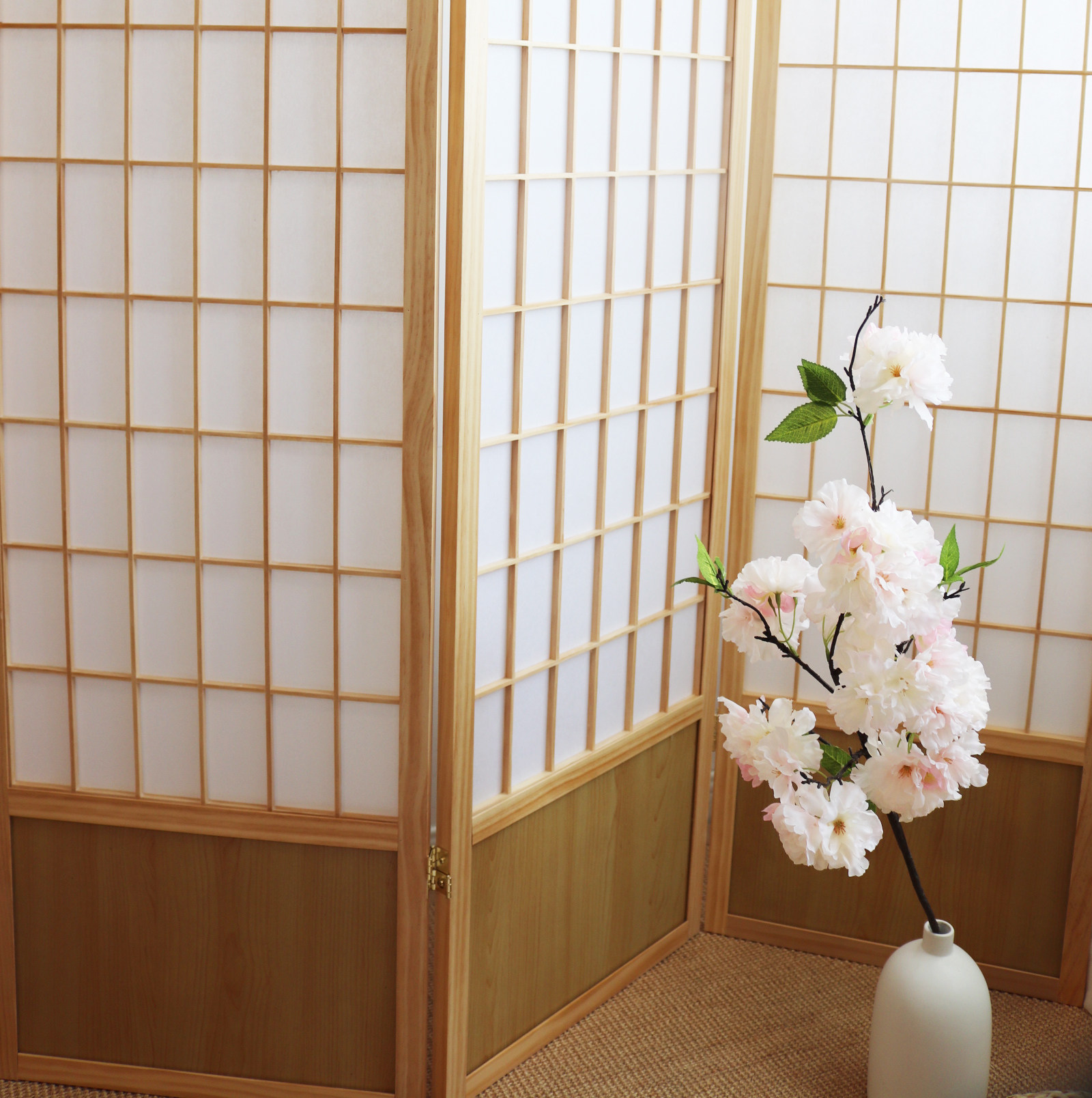 日式和风简洁移动实木折叠米高屏风隔断服装店折屏