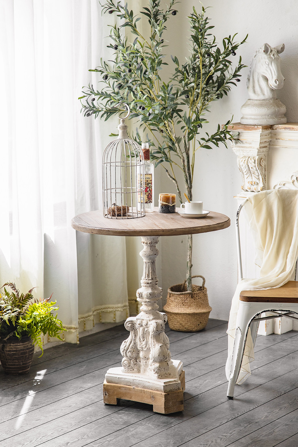 欧法美式乡村风复古雕花摄影布景会所咖啡休闲其它桌类