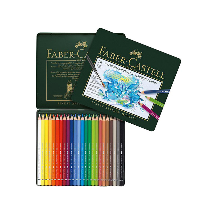 德国进口辉柏嘉水溶彩铅绿盒艺术家套装油性专业彩铅大师级绿辉