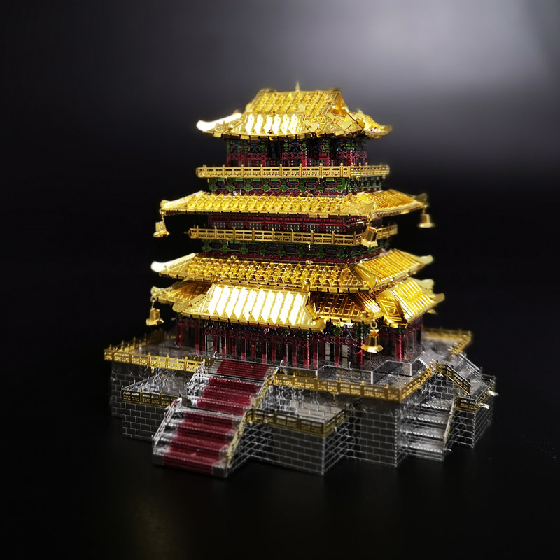 拼酷鹳雀楼3d金属立体拼装模型中国古风建筑系拼图