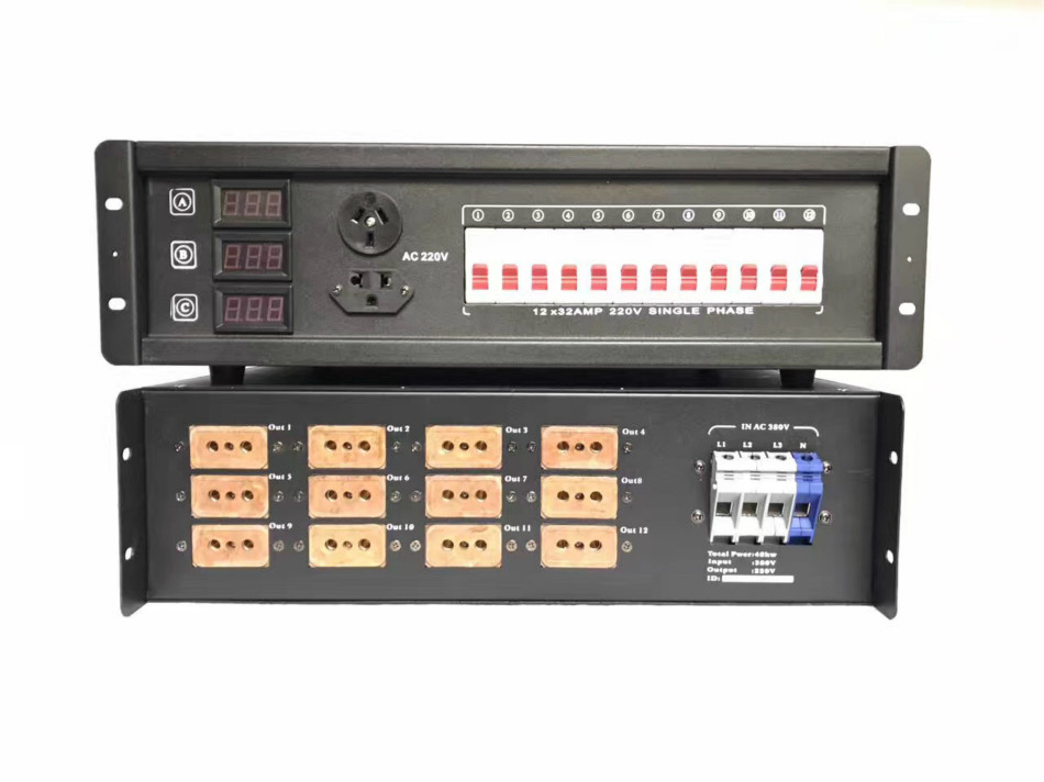 12路电源舞台灯光直通千瓦带电电压表显示每路4kw舞台灯光