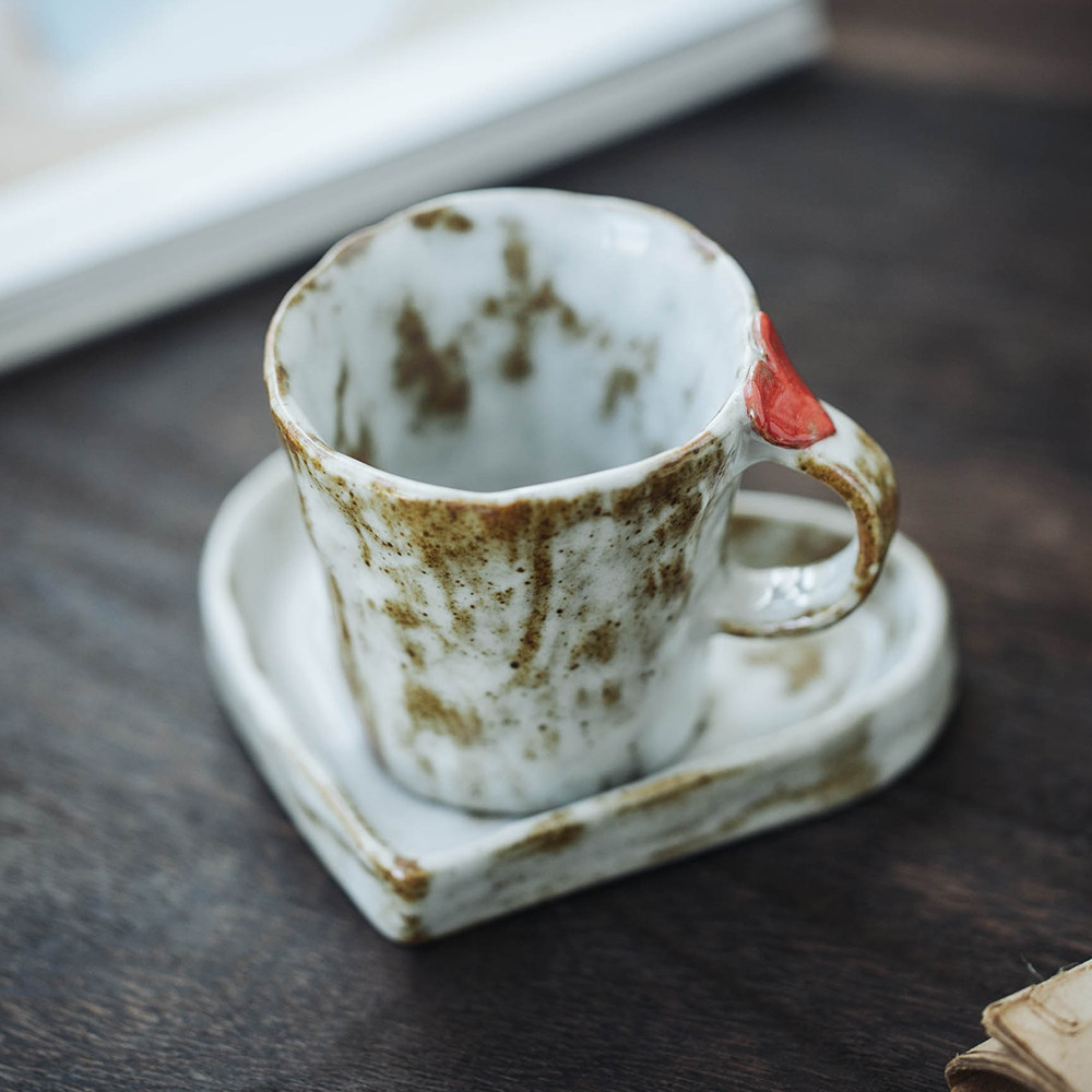 原来是泥|日式手捏爱心陶瓷粗陶浓缩咖啡杯茶杯酒杯质朴手作风