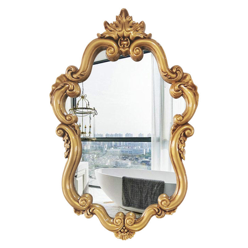镜子巴洛克美式复古挂镜欧式现代浴室化妆镜卫浴浴室镜