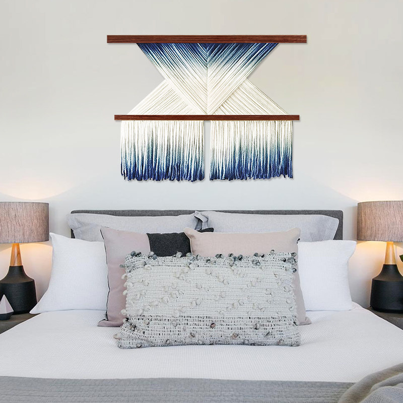 ins北欧染色手工挂毯墙饰壁挂客厅玄关家居挂毯