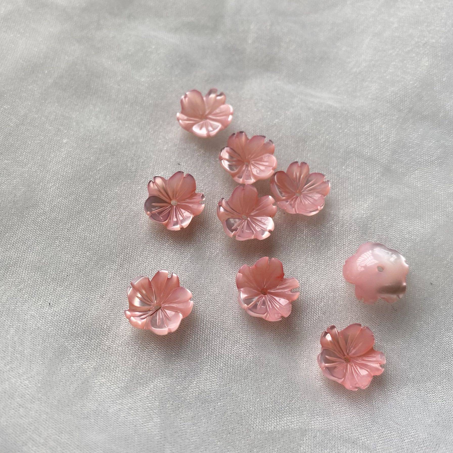 贝壳花diy粉色海贝花多款花型发簪头饰饰品配件其他diy饰品配件