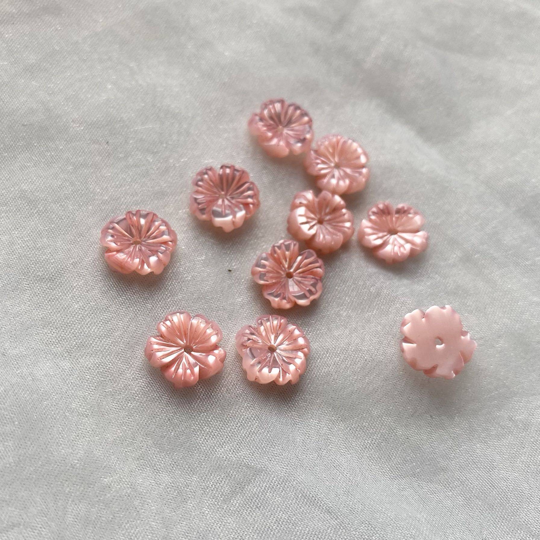 贝壳花diy粉色海贝花多款花型发簪头饰饰品配件其他diy饰品配件