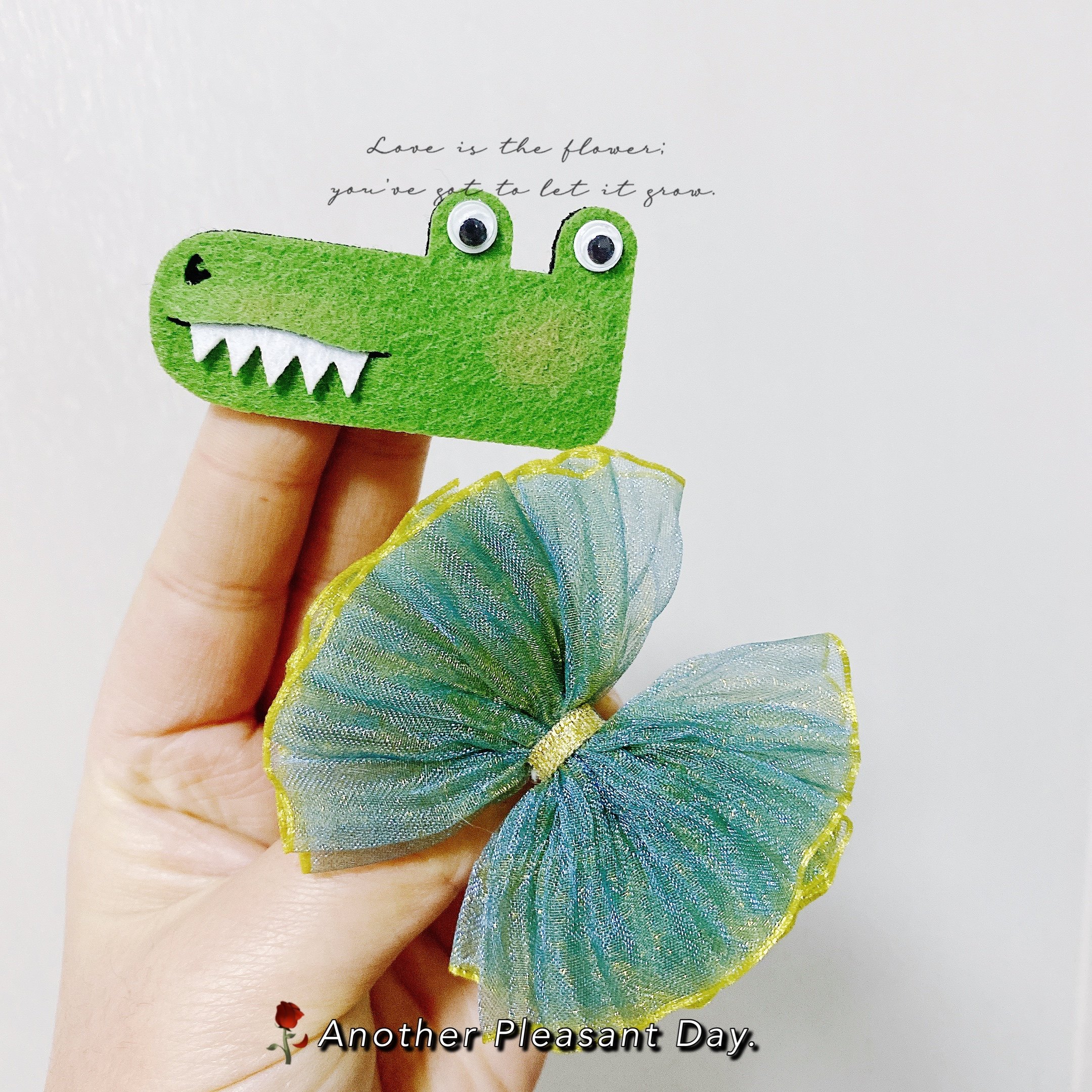 可爱多麻麻手工饰界韩国毛毡卡通动物头饰鳄鱼发饰