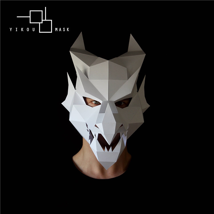 中国龙面具头套 十二生肖派对动物个性酷欧美 纸质diy文艺cos