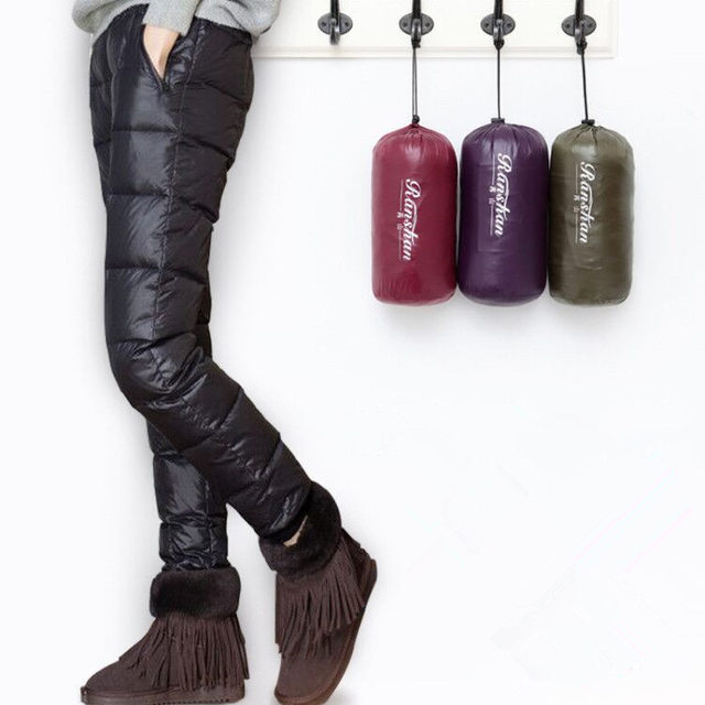 Ms. waist pants down thick winter outer wear thin large size fashion straight white duck trousers warm couple Ms. waist pants down thick winter outer wear thin large size fashion straight white duck trousers warm couple