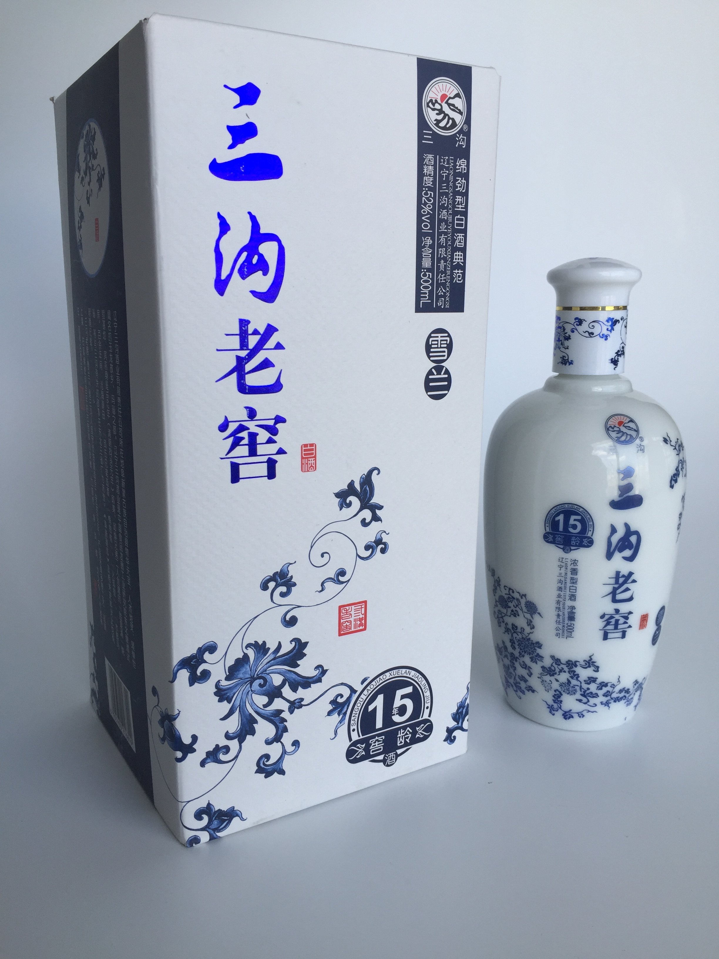 三沟老窖 三沟雪兰窖龄15年52度白酒浓香型6瓶x500ml礼品庆功酒