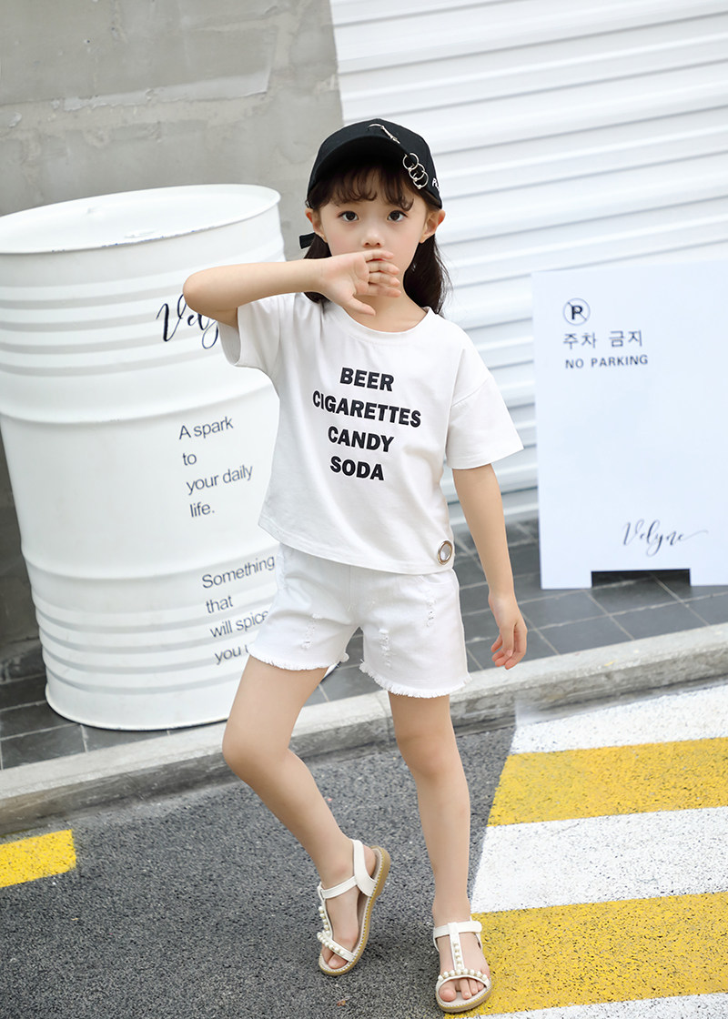 女童短裤夏季薄款2019新款韩版时尚休闲破洞中大童百搭夏装儿童装