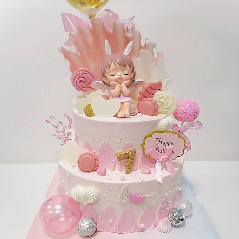 双层生日蛋糕儿童北京宝宝周岁女孩创意定制低脂新鲜生日蛋糕