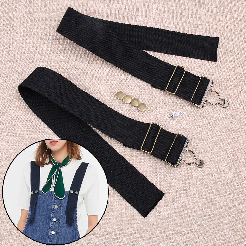 背带两根厘米无弹力帆布肩带铜质挂钩头可缝纫腰带