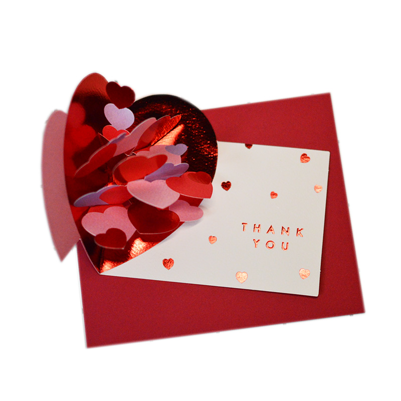 日本女神感恩节立体贺卡爱心星星感谢老师祝福贺卡