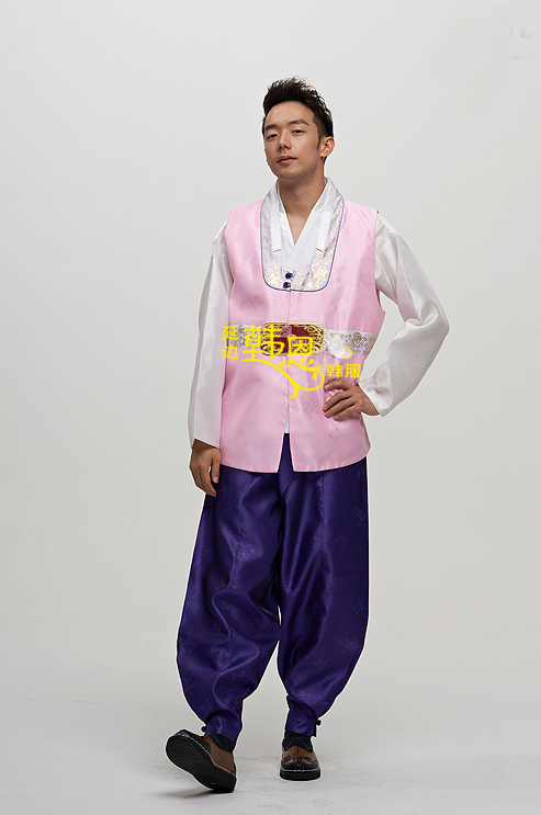 韩服男士新郎朝鲜族民族服装韩国进口面料hens1090民族服装