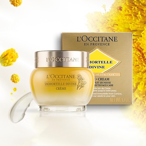 现货法国欧舒丹蜡菊赋颜御龄精华面霜50ml腊菊乳液