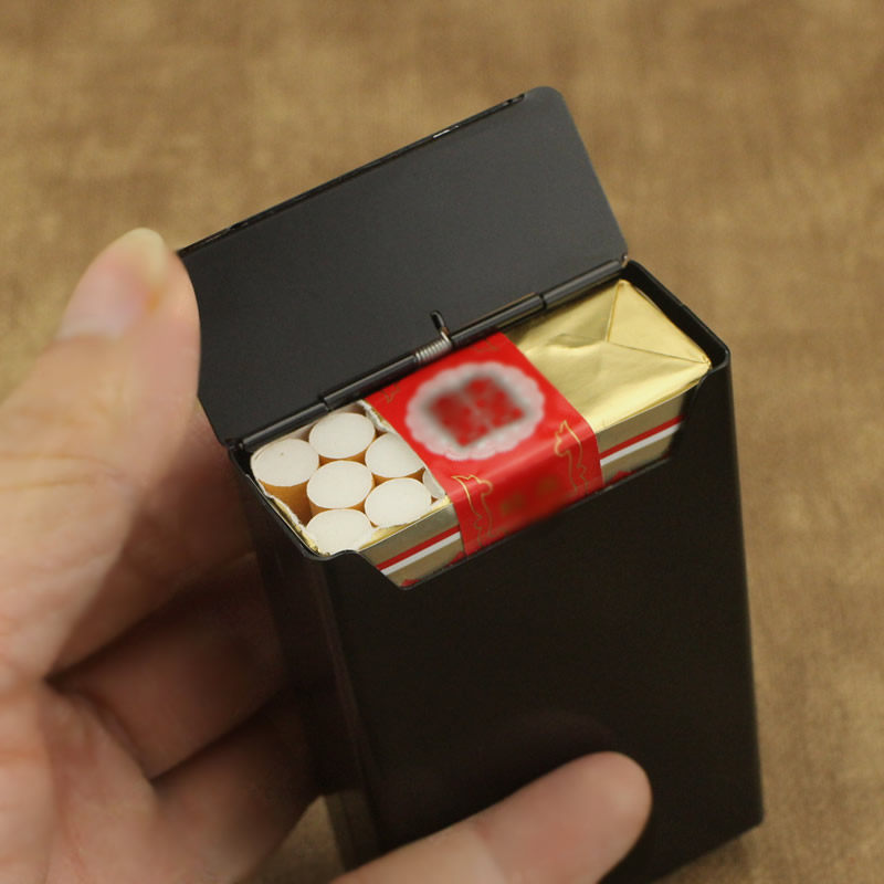 创意翻盖烟盒男士金属20支软硬包整盒粗女细烟烟盒