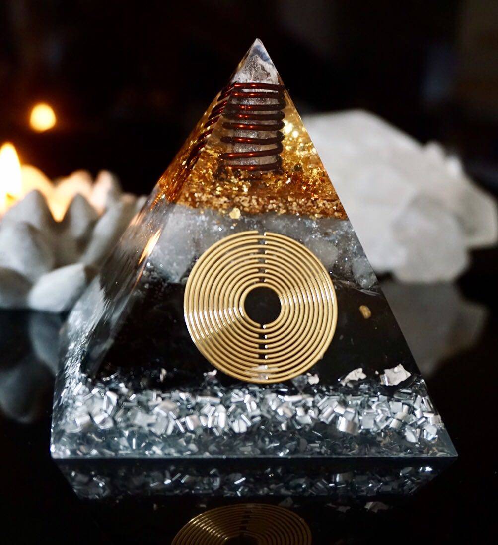 水晶奥罡奥根能量金字塔灵气瑜伽脉轮螺旋螺旋线摆件