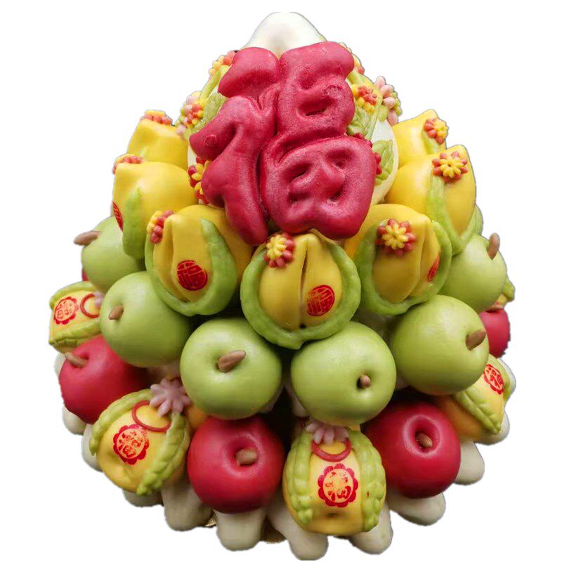 文登花饽饽林荣涛馍馍祝寿手工老人寿桃寿包馒头生日蛋糕寿比南山