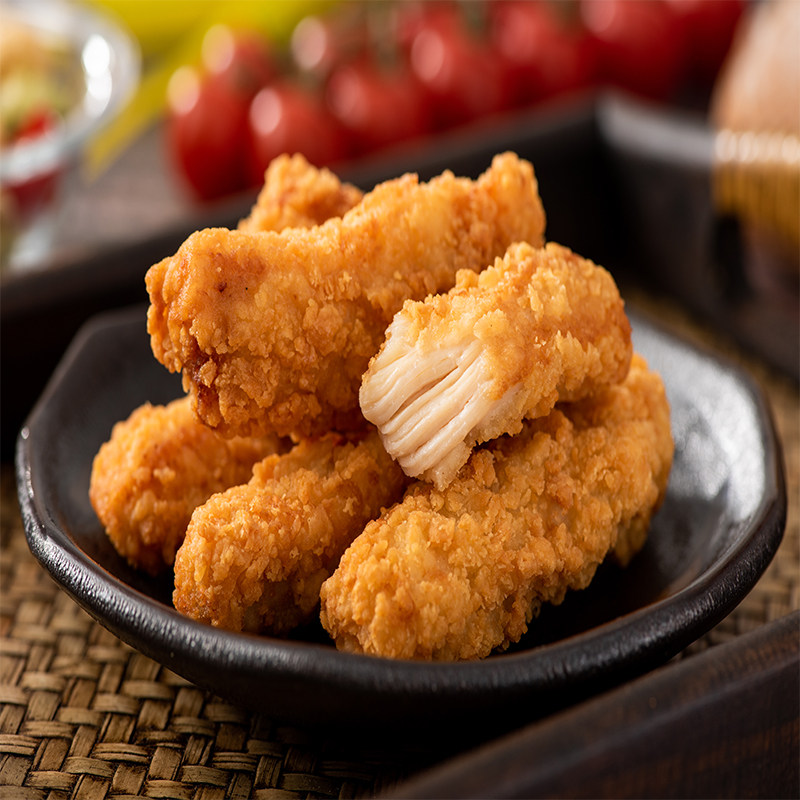 新和盛嫩五方无骨黄金手撕鸡条汉堡店外外卖鸡肉丸