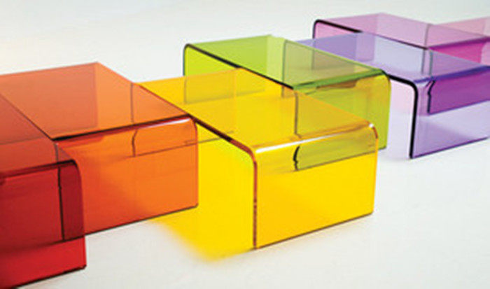 装饰创意时尚定制展示柜水晶亚克力彩色透明茶几茶几