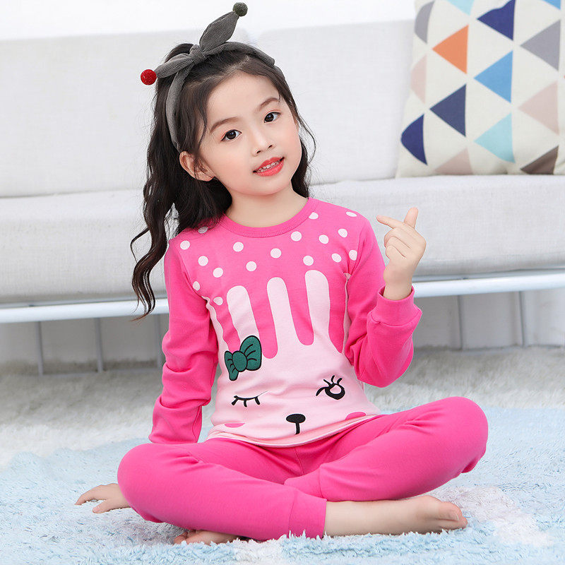 儿童9岁全棉女童宝宝秋裤秋衣纯棉小孩7女内衣套装