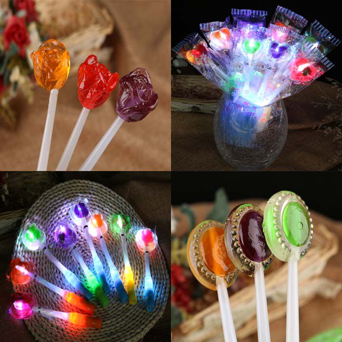 乐小二led双灯发光棒棒糖酒吧夜场ktv闪光糖 圣诞节糖果50支包邮