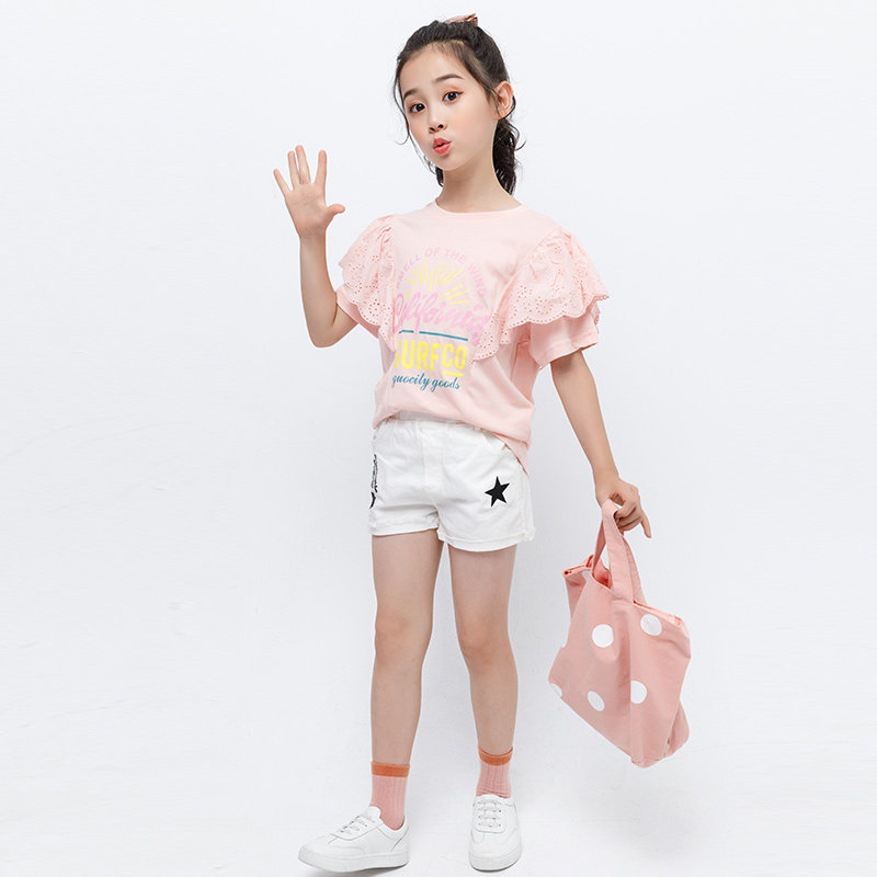 贝蕾地女童短裤女夏外穿白色韩版中纯棉儿童休闲裤裤子