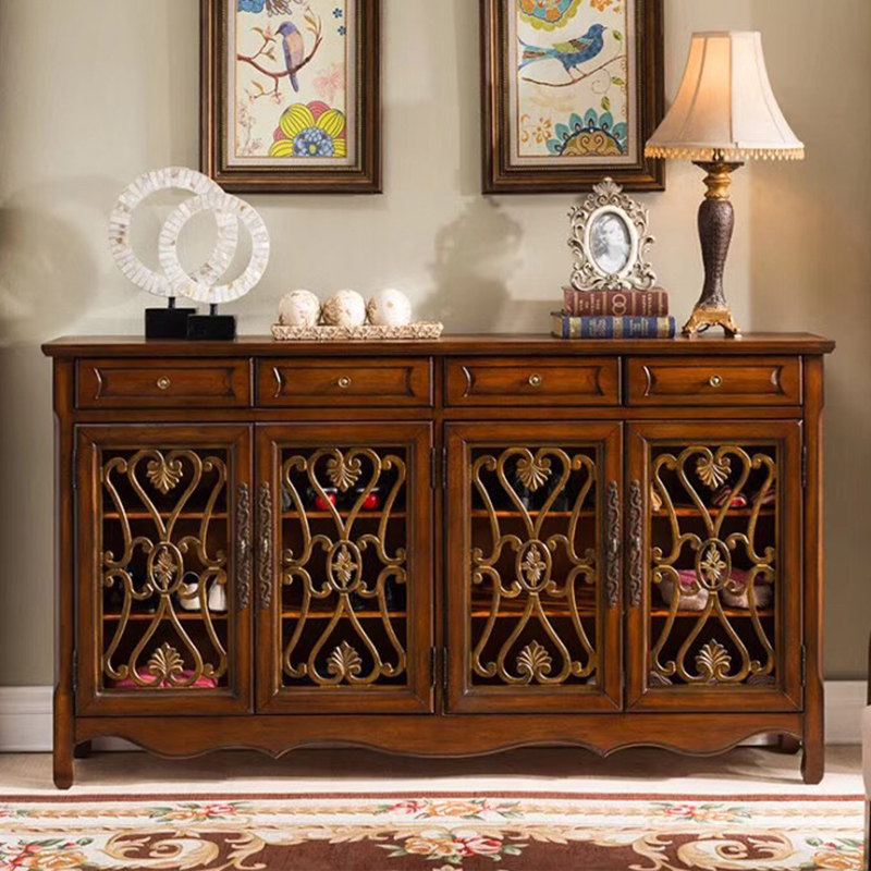 美式鞋柜简约轻奢奢风现代门厅实木储物柜家用鞋柜