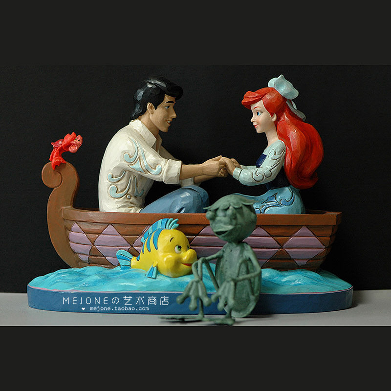 小美人鱼迪士尼thelittlemermaid卡通树脂雕像装饰摆件摆件