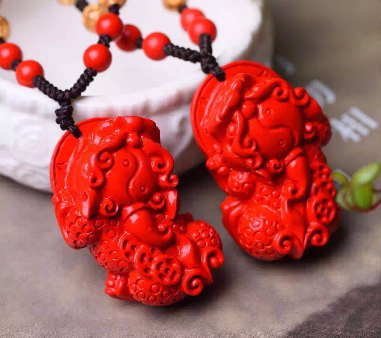 天然本命年朱砂毛衣链女辟邪貔貅吊坠皮丘项链项坠