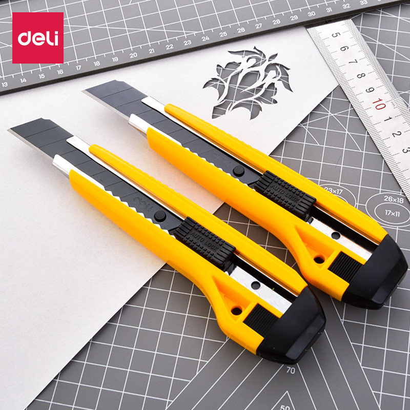 得力得力美美工刀大号壁纸纸刀手工工具刀弹刀裁纸美工刀