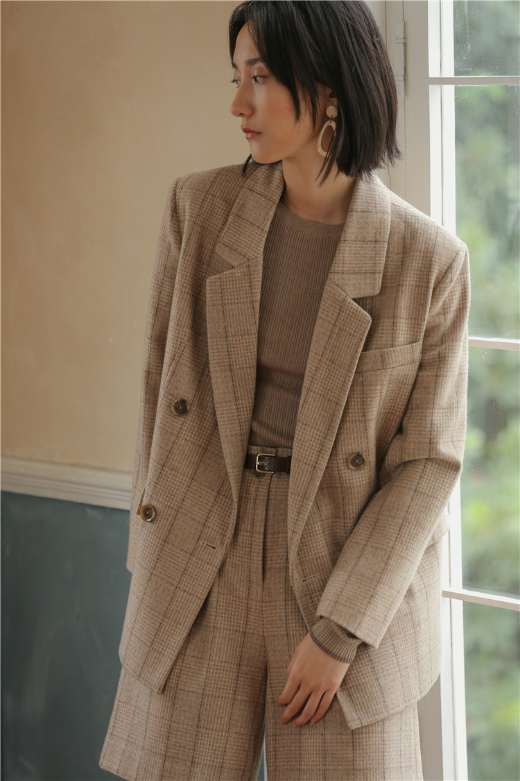 古雅西装套装女网红韩版休闲2019新款英伦风气质复古秋装两件套女