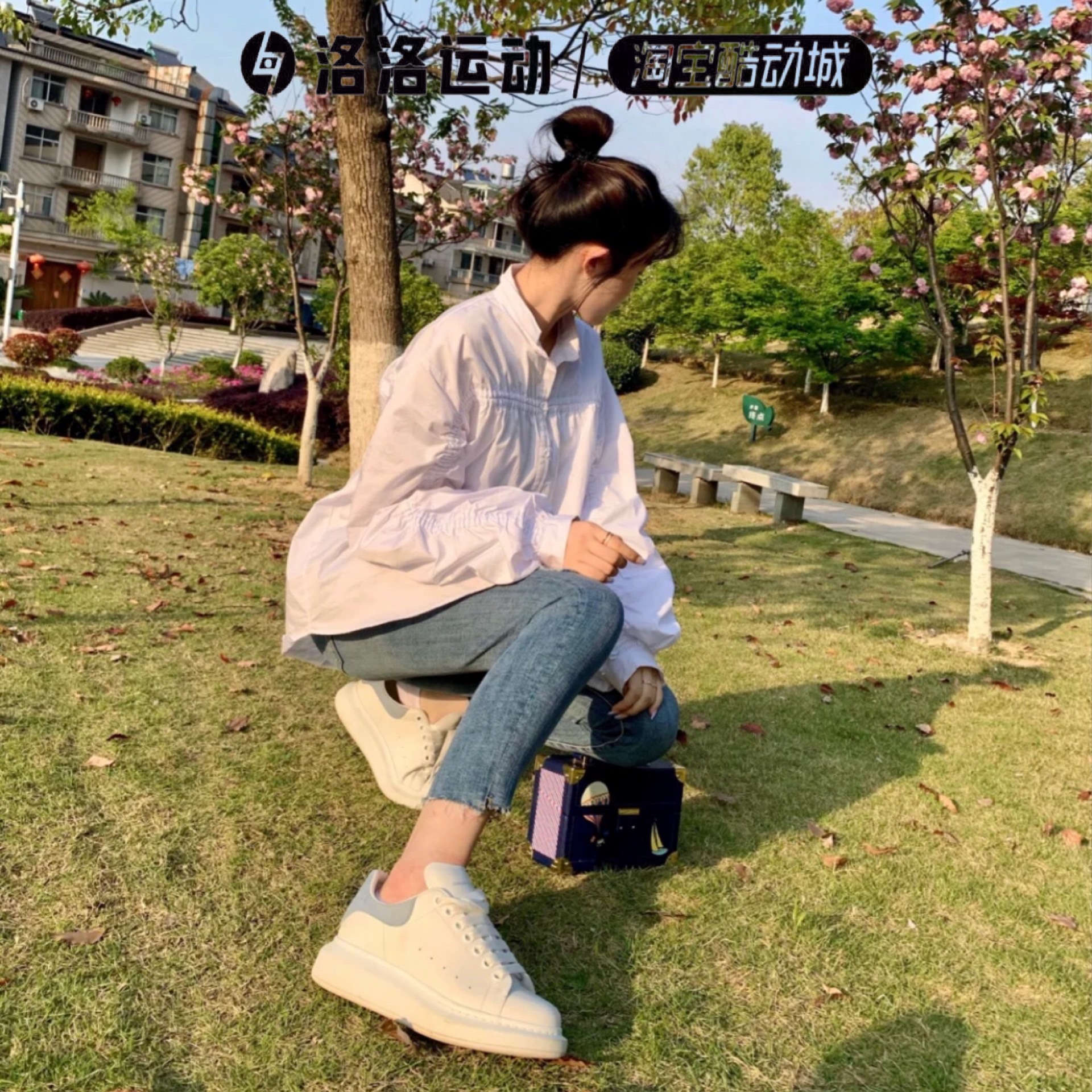 现货mcq alexander mcqueen麦昆厚底小白鞋雾霾蓝黑尾彩虹休闲鞋