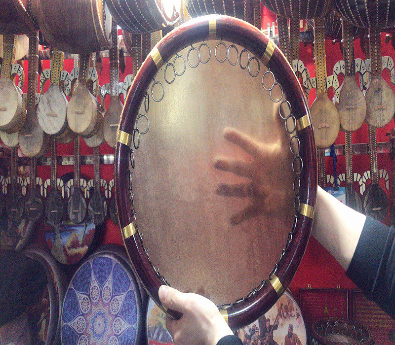 新疆民族维吾尔族工艺厘米手鼓舞台表演乐器牛皮维吾尔族