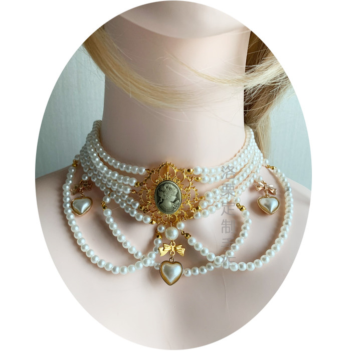 超华华丽重工lolita宫廷欧式茶会多层珍珠复古项链